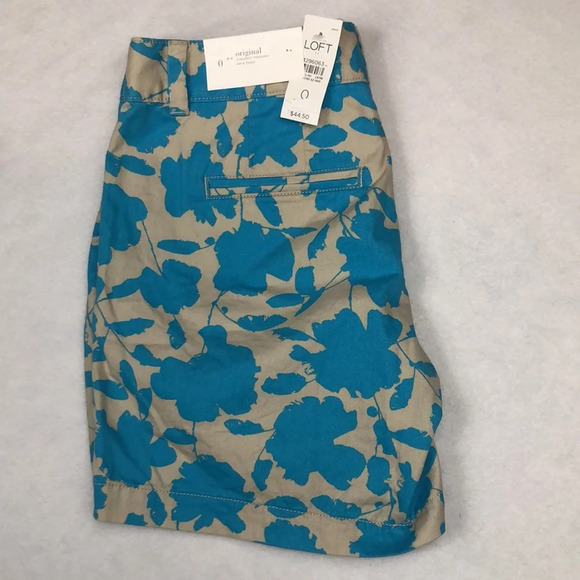 LOFT Shorts Women’s Size 0 Original Blue & Khaki Floral Print New With Tags - Picture 14 of 14